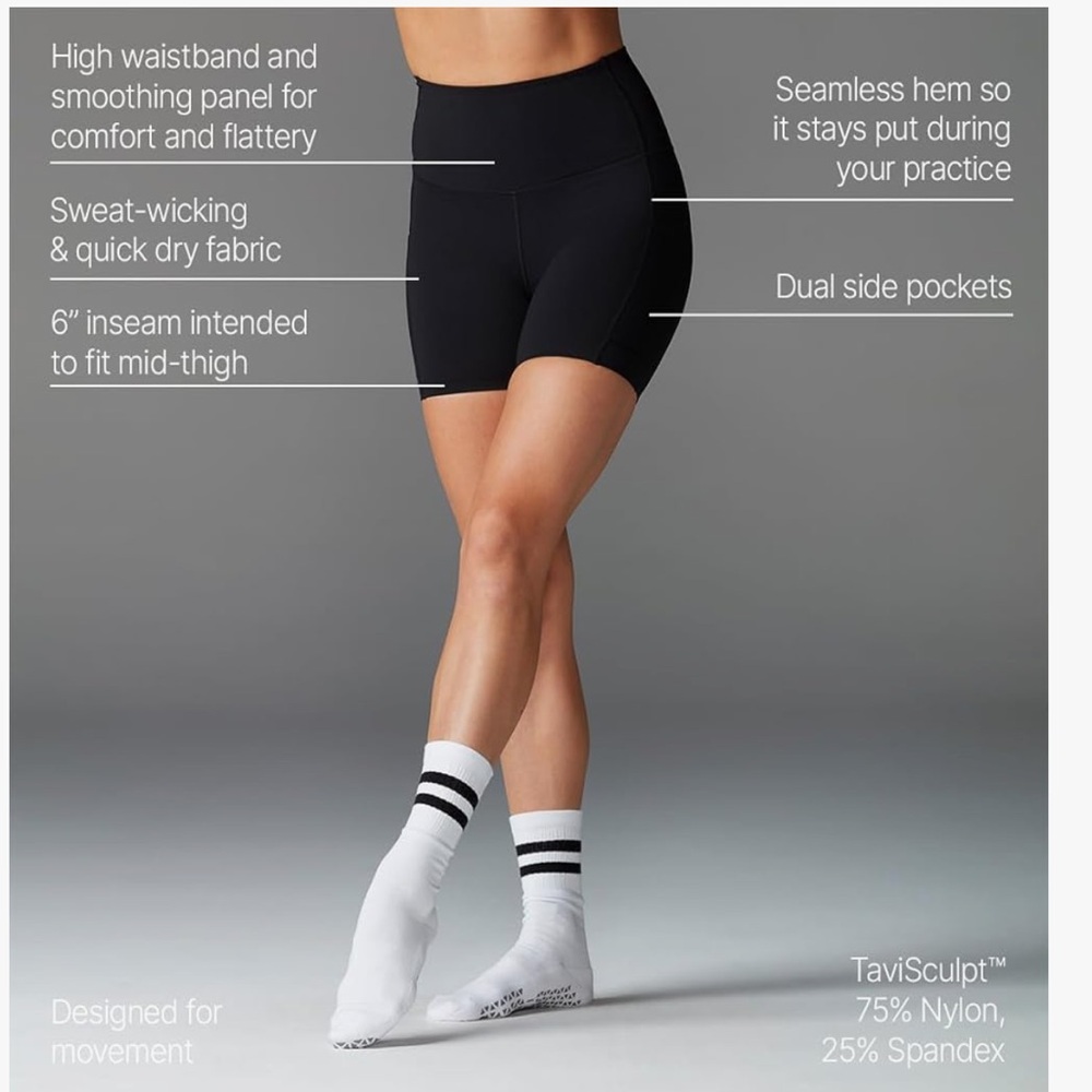 Women's Classic Black Bike Shorts - Picture 4 of 6